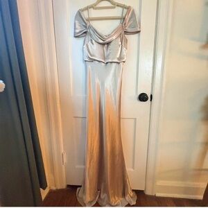 Elegant Off-Shoulder Satin Gown